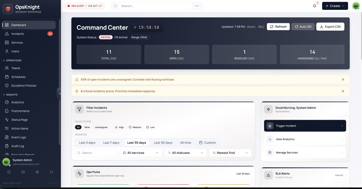 OpsKnight Command Center