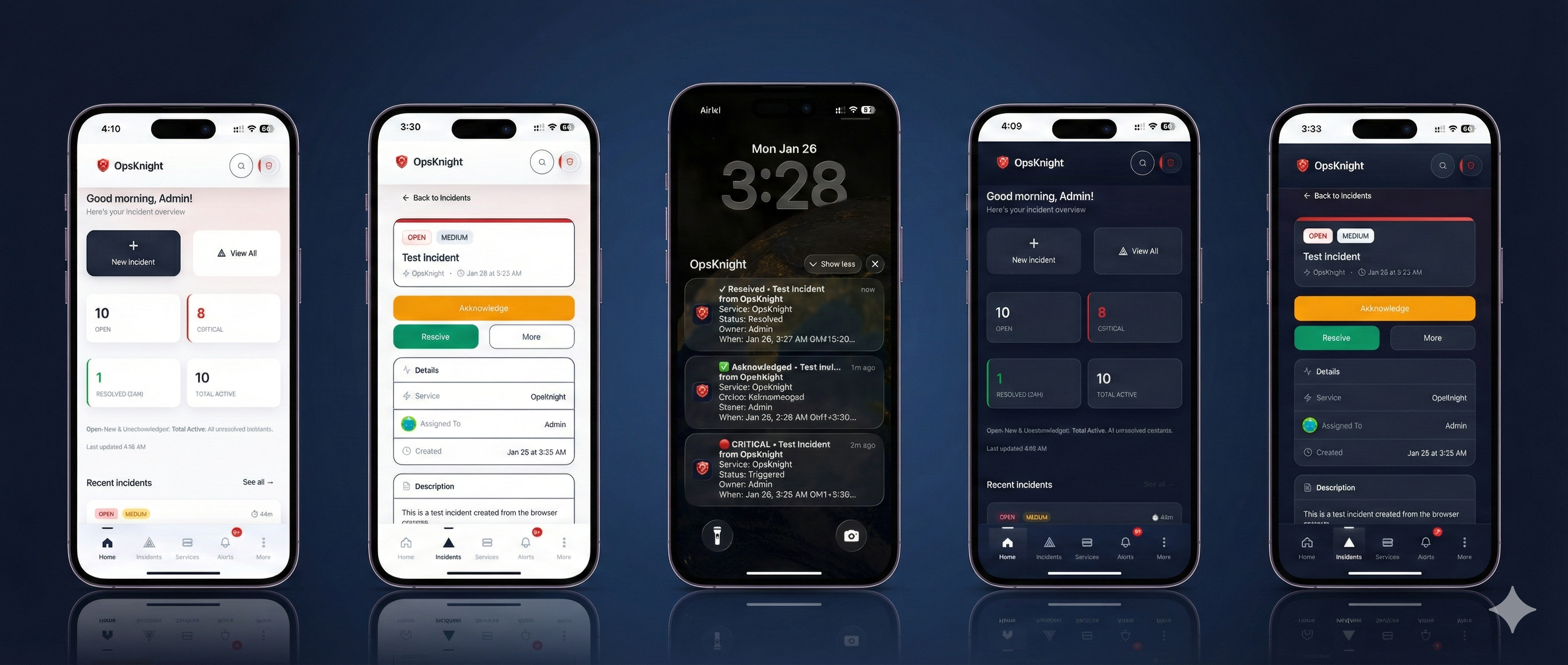 OpsKnight mobile dashboard